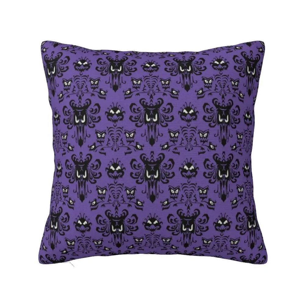 NEW Haunted Mansion Purple Wallpaper Foolish Mortal 16x16 Throw Pillow Included!